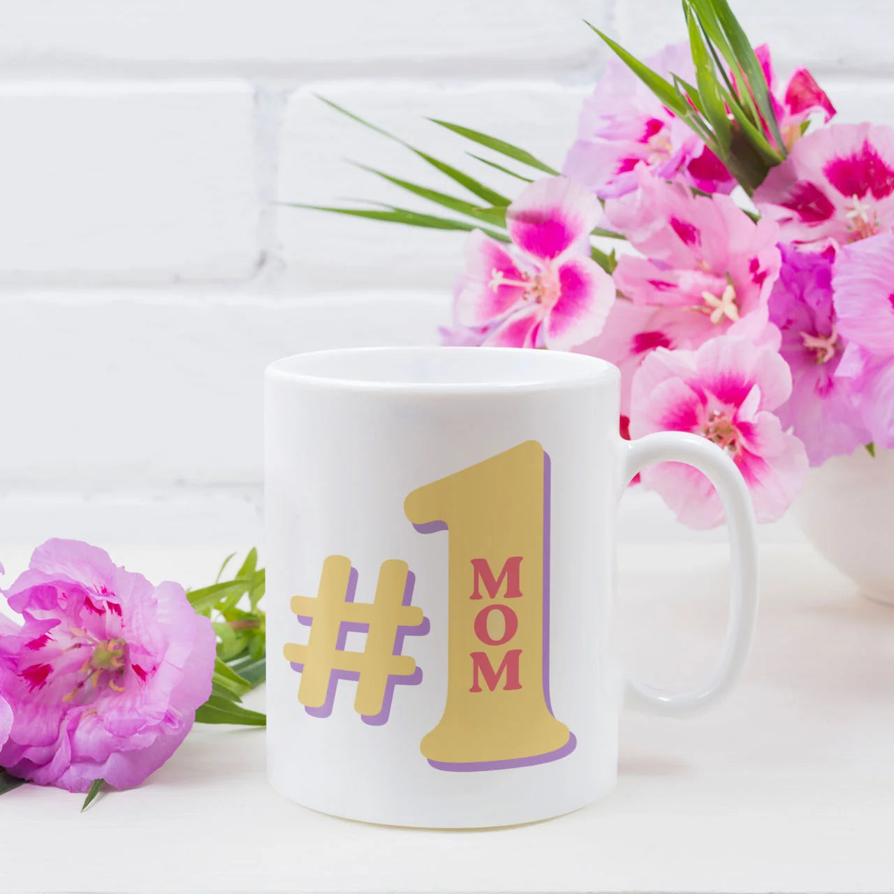 Personalised Mothers Day Mug Number 1 Mom with Custom Photo or Message UK