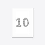 Personalised 10th Anniversary Number Word Art – Classic Layout – Names & Date – A4 – white frame