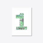 Personalised 1st Birthday Number Word Art – Baby Name Keepsake – A4 – white frame