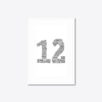 Personalised 25th Silver Anniversary Number Word Art – Names & Date – A4 – white frame