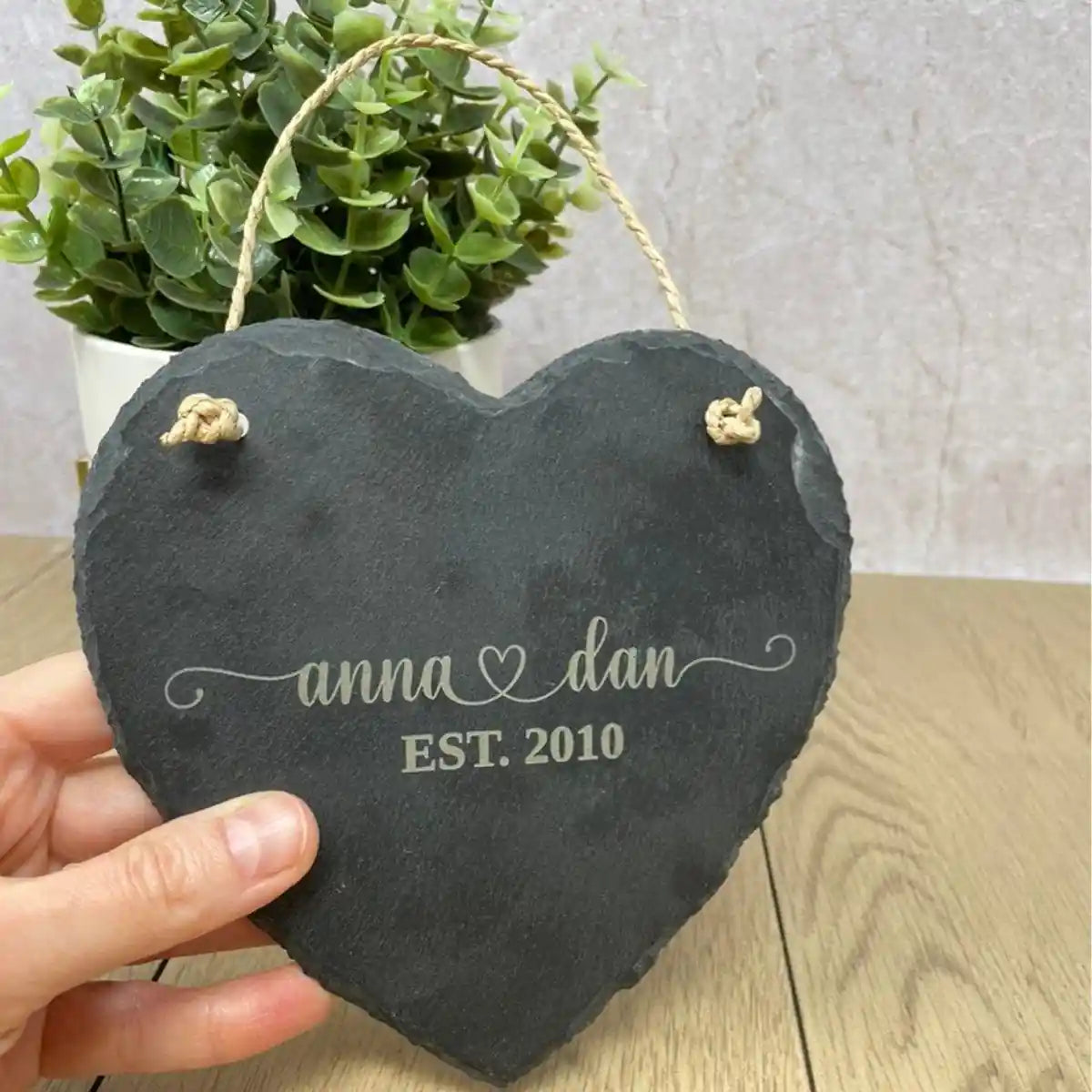 personalised wedding slate heart engraving mr and mrs surname and date custom wedding gift