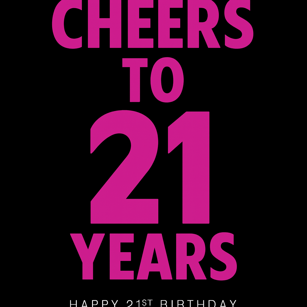 Cheers to 21 Years Personalised 21st Birthday Card for Her