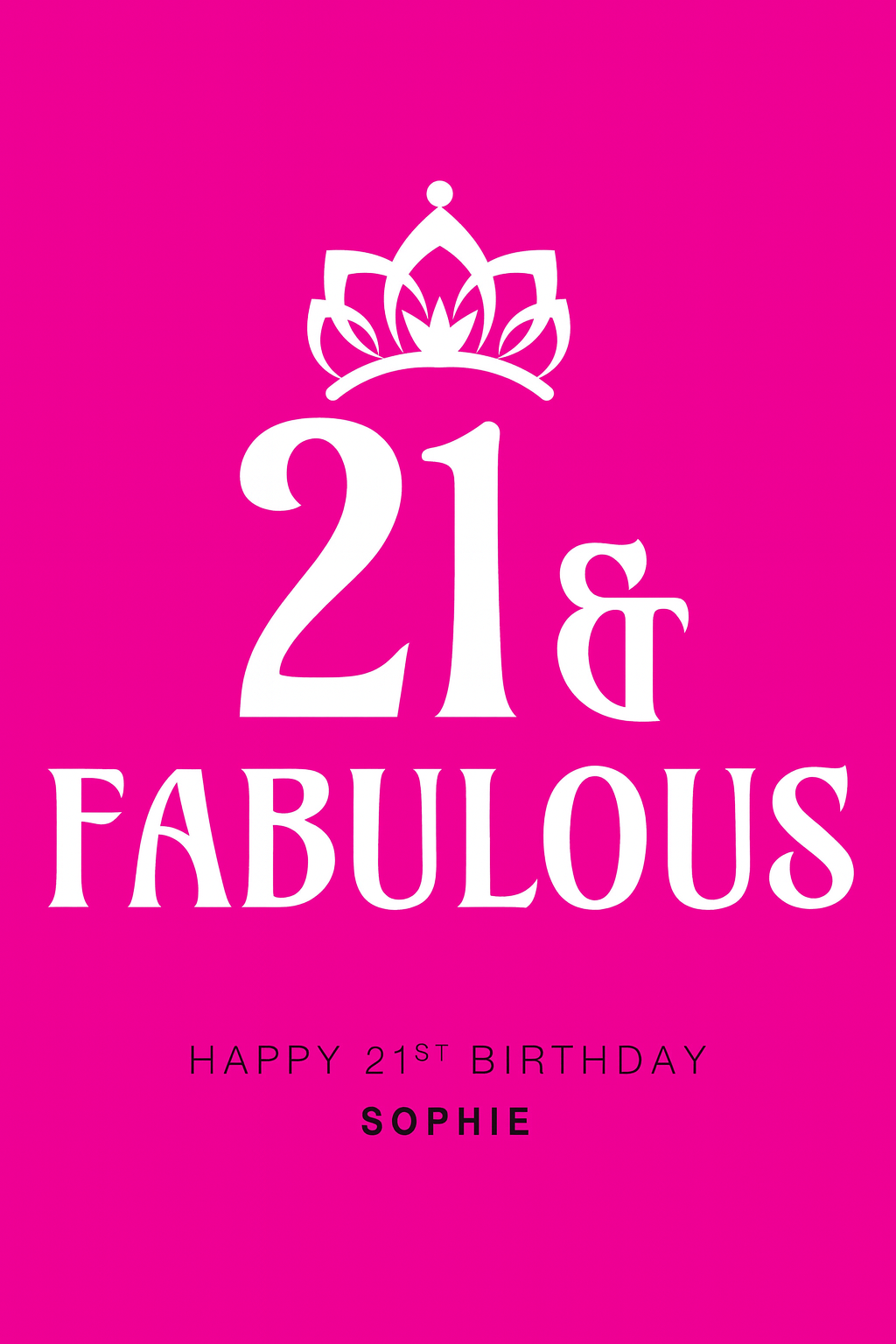 21 & Fabulous Birthday Card (Pink Edition)