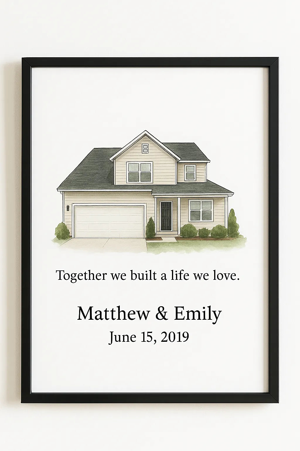 personalised wedding vows print custom photo names date wall art gift for couples