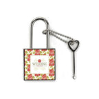 Custom wedding-themed photo padlock with floral design