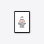 Personalised Graduation Word Art Frame (A5–A1 & Square) – Add Name & Year – Black or White