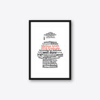 Personalised Graduation Word Art Frame (A5–A1 & Square) – Add Name & Year – Black or White