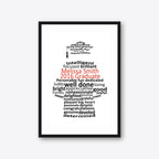 Personalised Graduation Word Art Frame (A5–A1 & Square) – Add Name & Year – Black or White