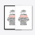 Graduation word art framed print – black & white frames side-by-side