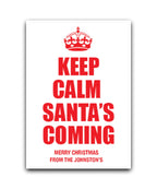 Personalised Christmas card—Personalised red Christmas card background for festive greetings