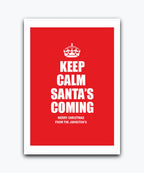 Create your own Christmas card with photo upload and add‑name options; Funny Keep Calm Santa’s Coming card – personalised Christmas greeting