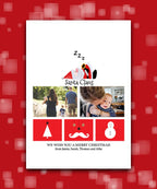 Custom 'Merry Christmas' Christmas card (red)—Eco-friendly personalised Christmas collage card – add family photos and greeting