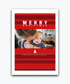 Create your own Christmas card with photo upload and add‑name options; Custom red Christmas card with photo upload – simple tree holiday design