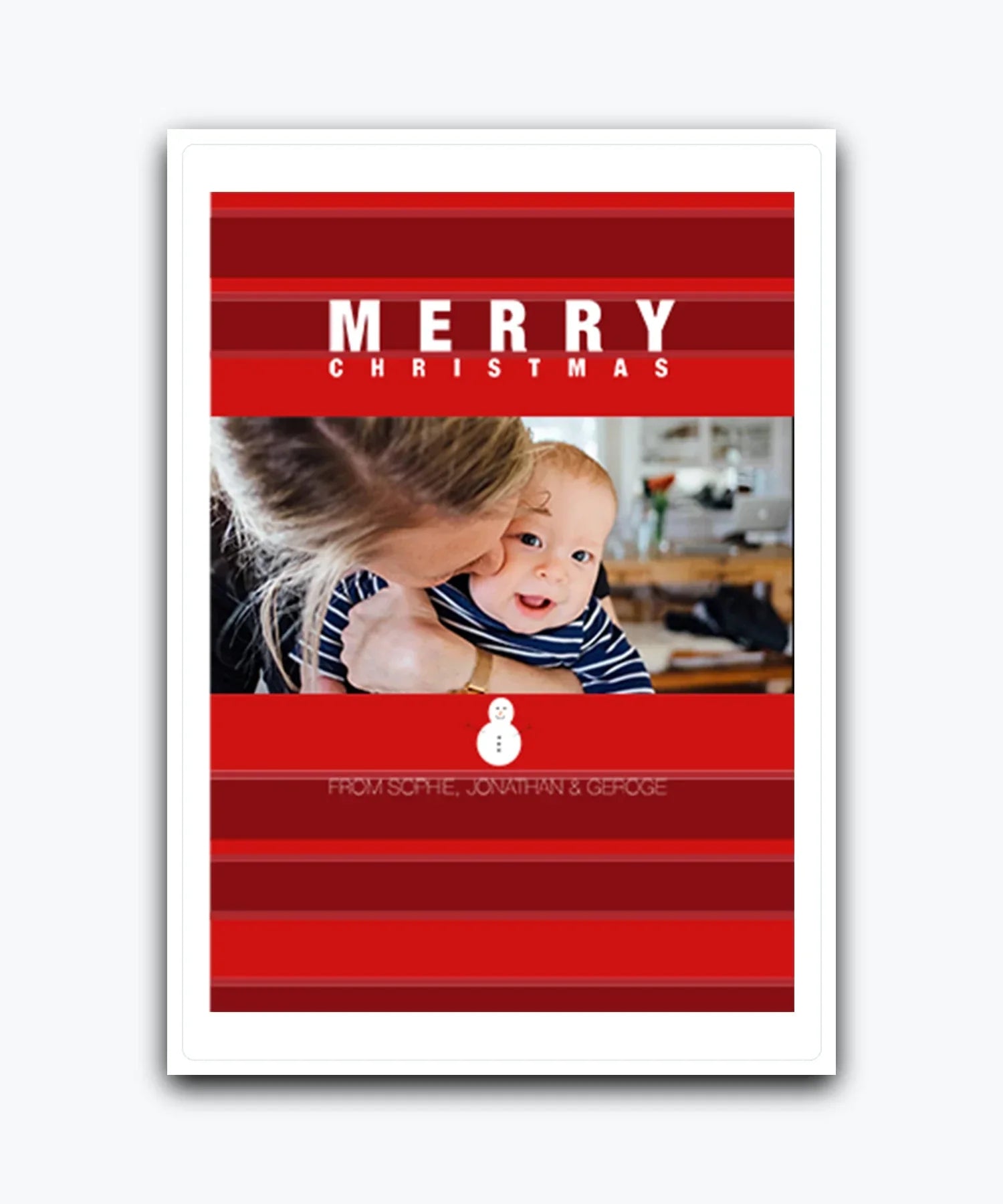 Create your own Christmas card with photo upload and add‑name options; Unique personalised photo Christmas card – add your own picture and greeting
