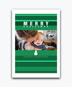 Create your own Christmas card with photo upload and add‑name options; Unique green snowman Christmas card – personalised festive keepsake