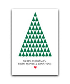 Personalised Christmas card portrait design with minimalist tree – custom festive greeting