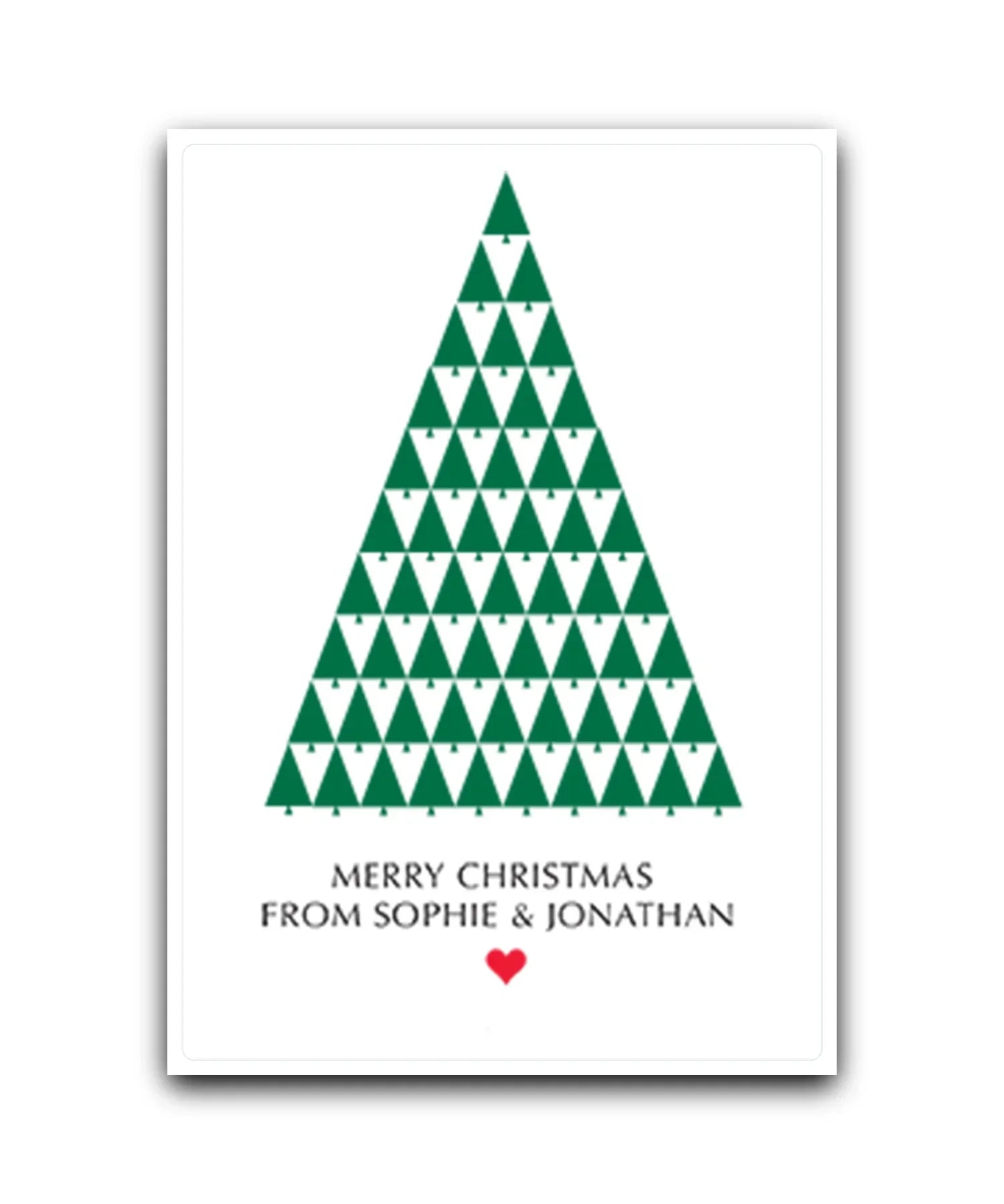 Personalised Christmas card portrait design with minimalist tree – custom festive greeting
