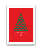 Personalised Christmas card with minimalist tree design – custom festive greeting