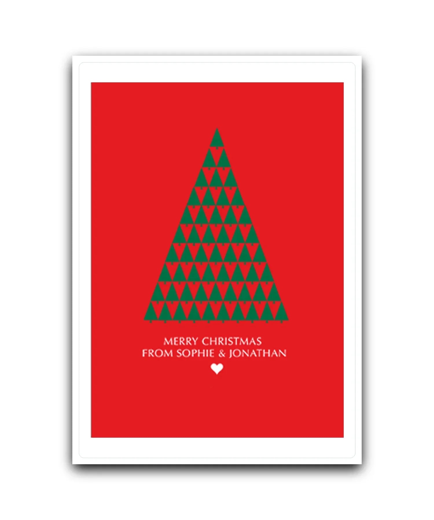 Personalised Christmas card with minimalist tree design – custom festive greeting