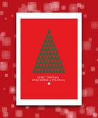 Luxury gold star personalised Christmas card—Unique minimalist Christmas tree card – custom festive greeting