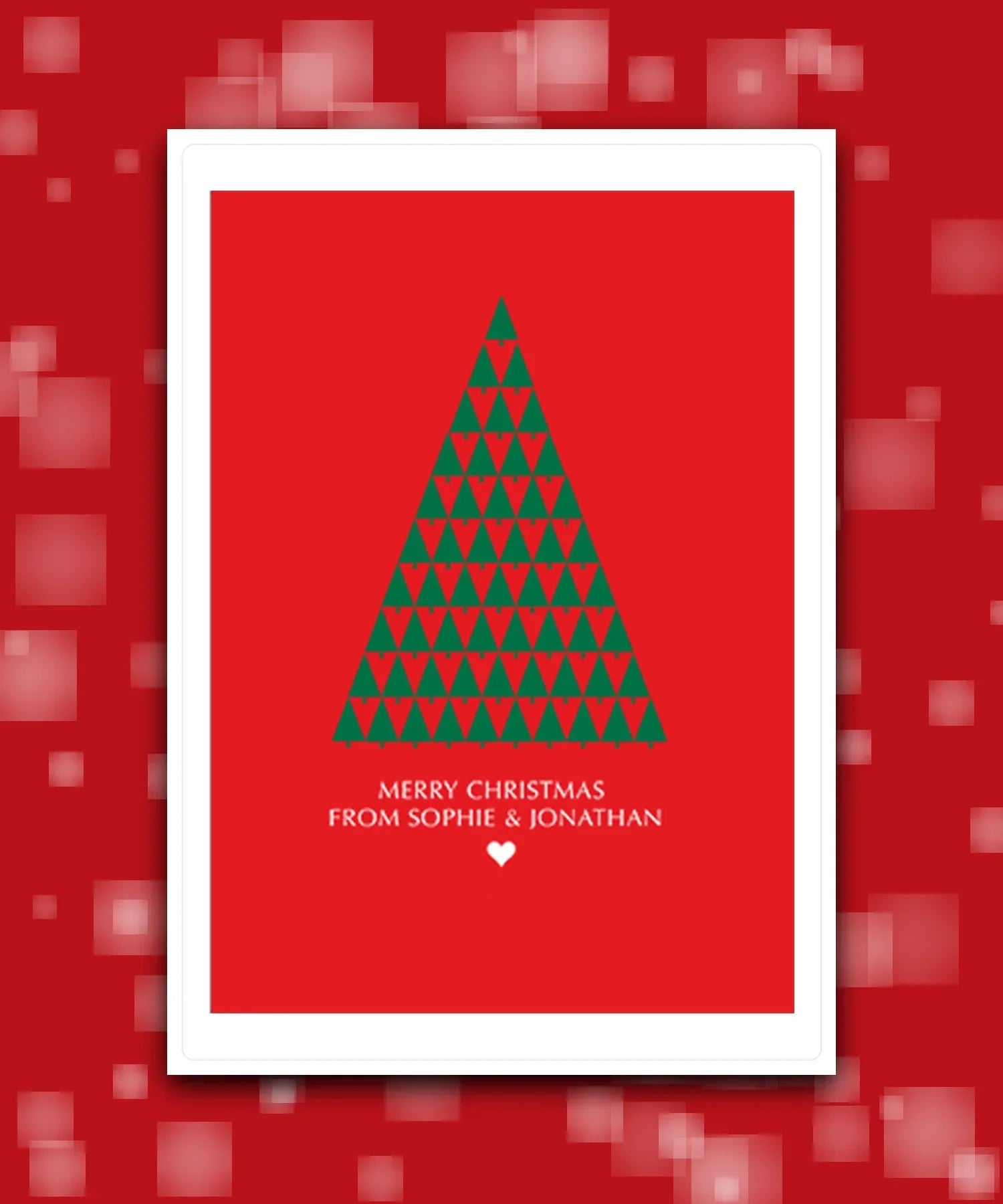 Luxury gold star personalised Christmas card—Unique minimalist Christmas tree card – custom festive greeting