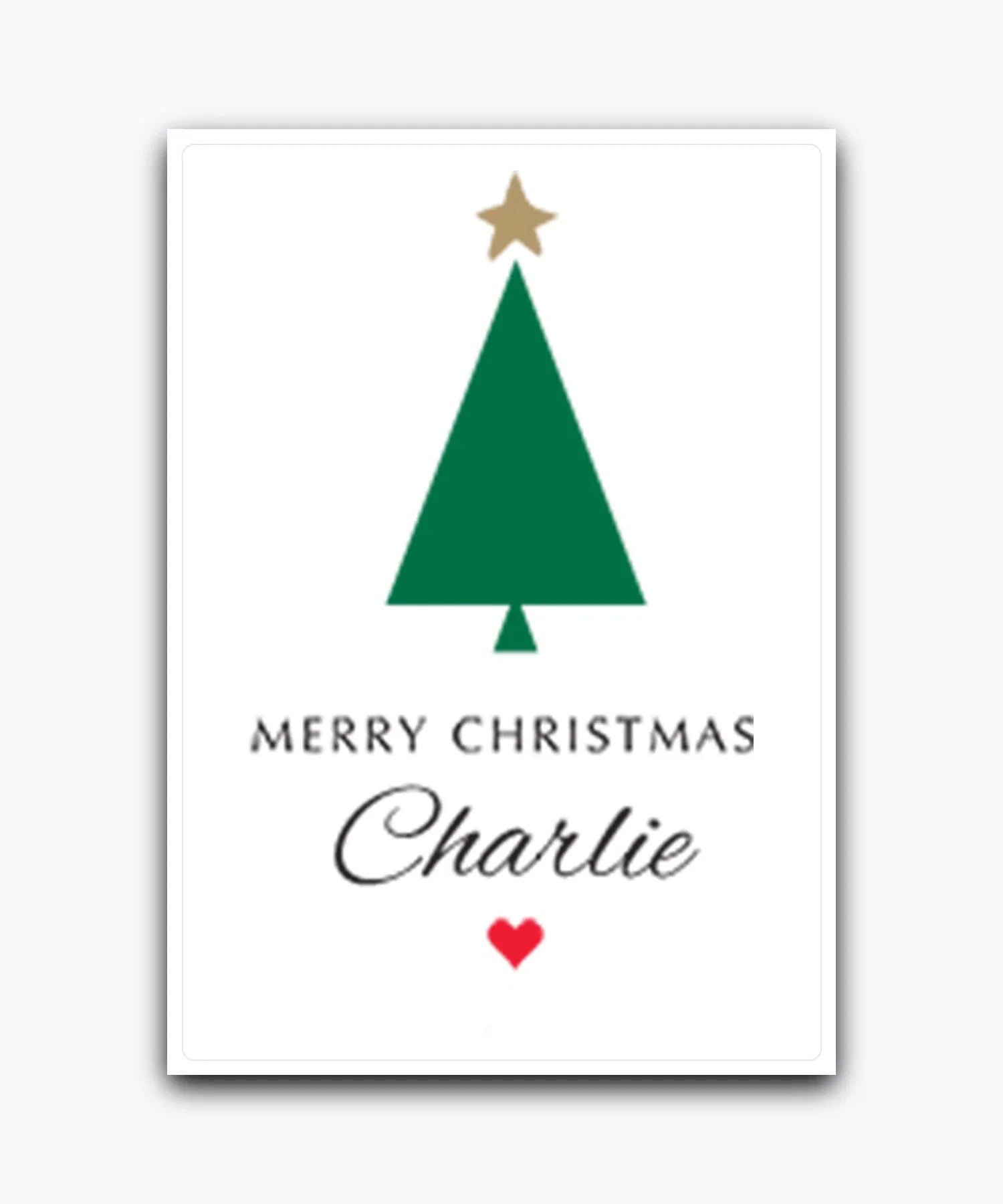 Eco-friendly custom photo Christmas card – add your picture and greeting—personalised with names; printed Xmas greeting; UK printed