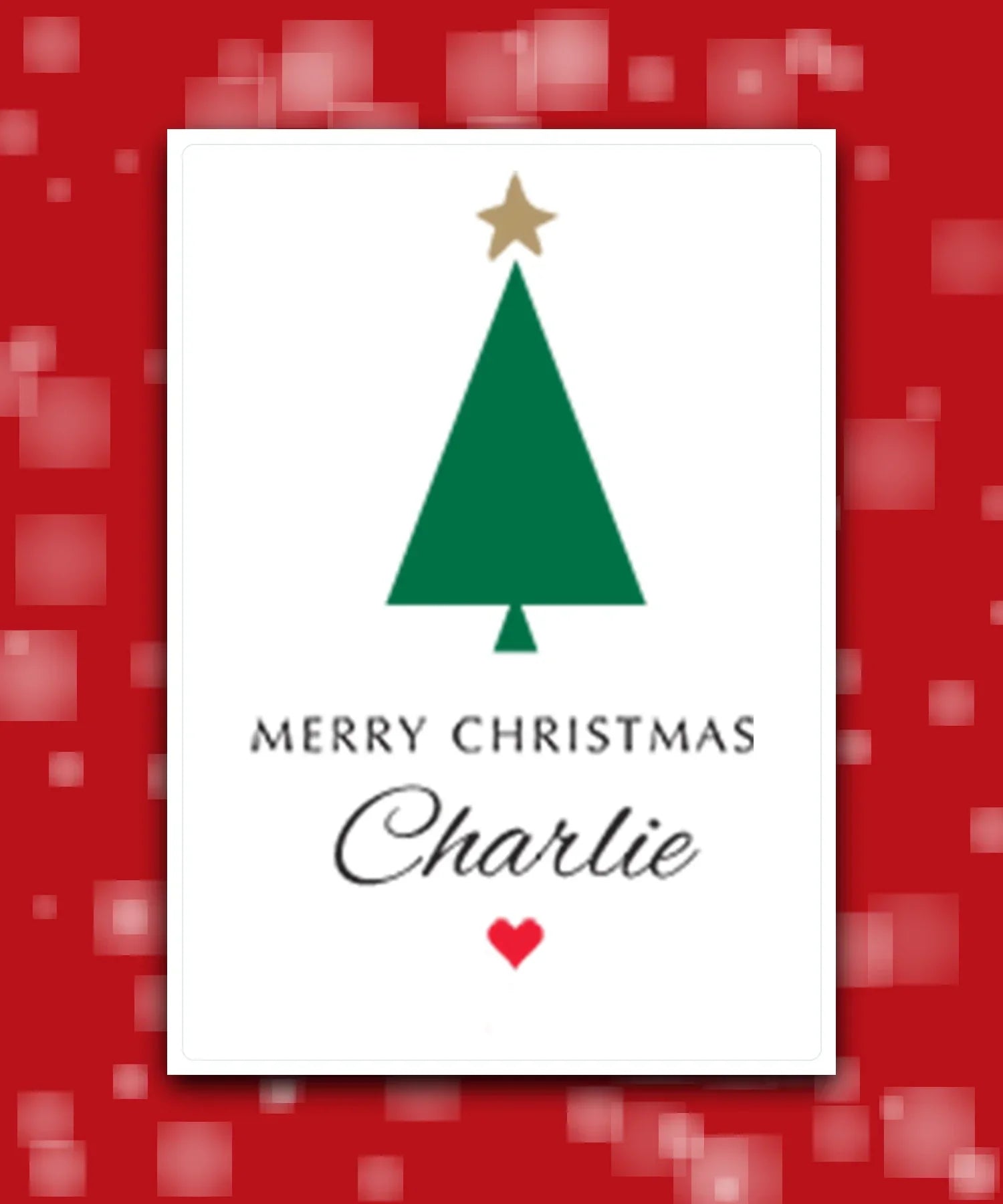 Luxury gold star personalised Christmas card (green)—Unique photo upload Christmas card – personalised festive keepsake design