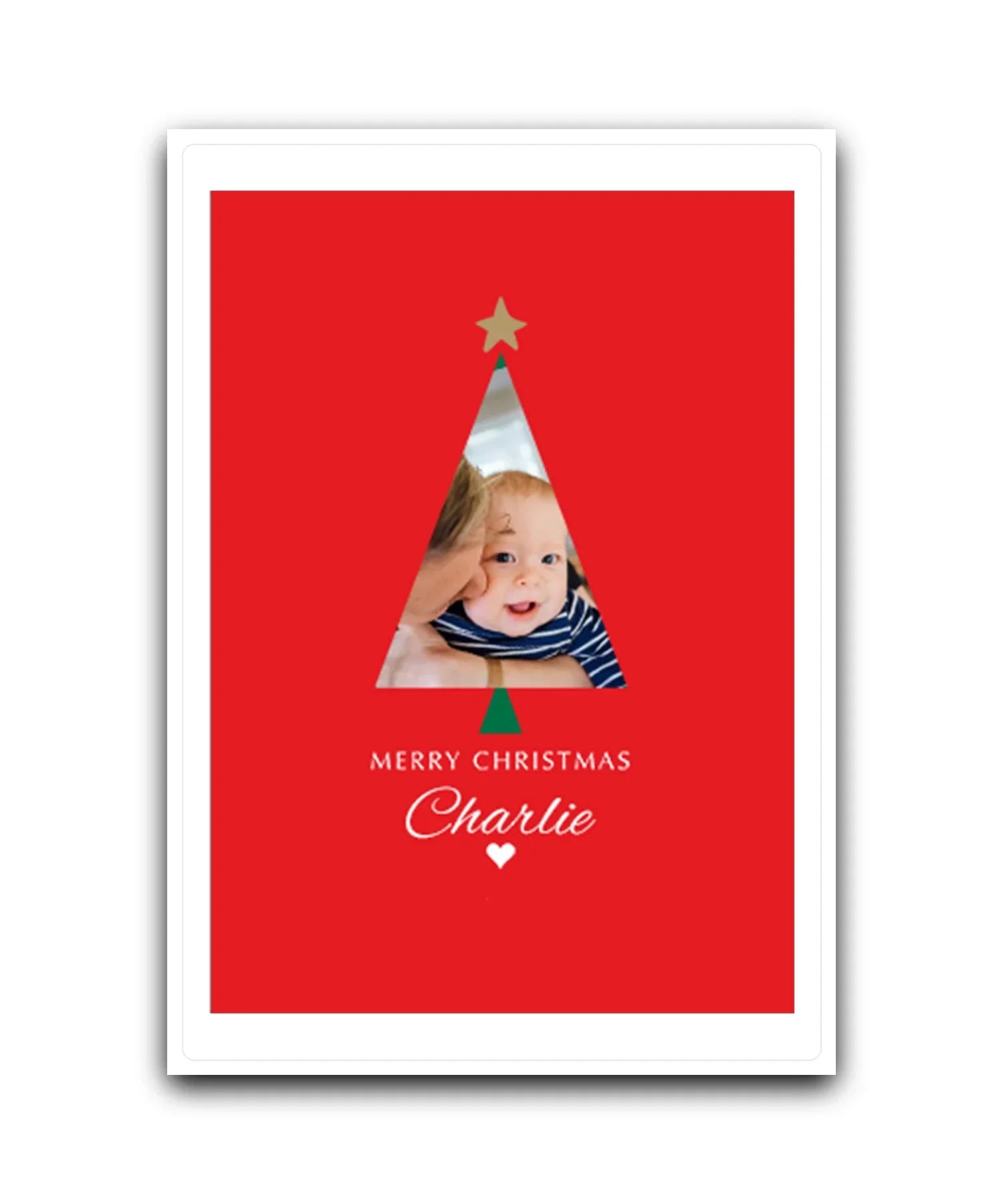 Photo upload personalised Christmas card Personalised photo Christmas card with tree design – custom festive greeting