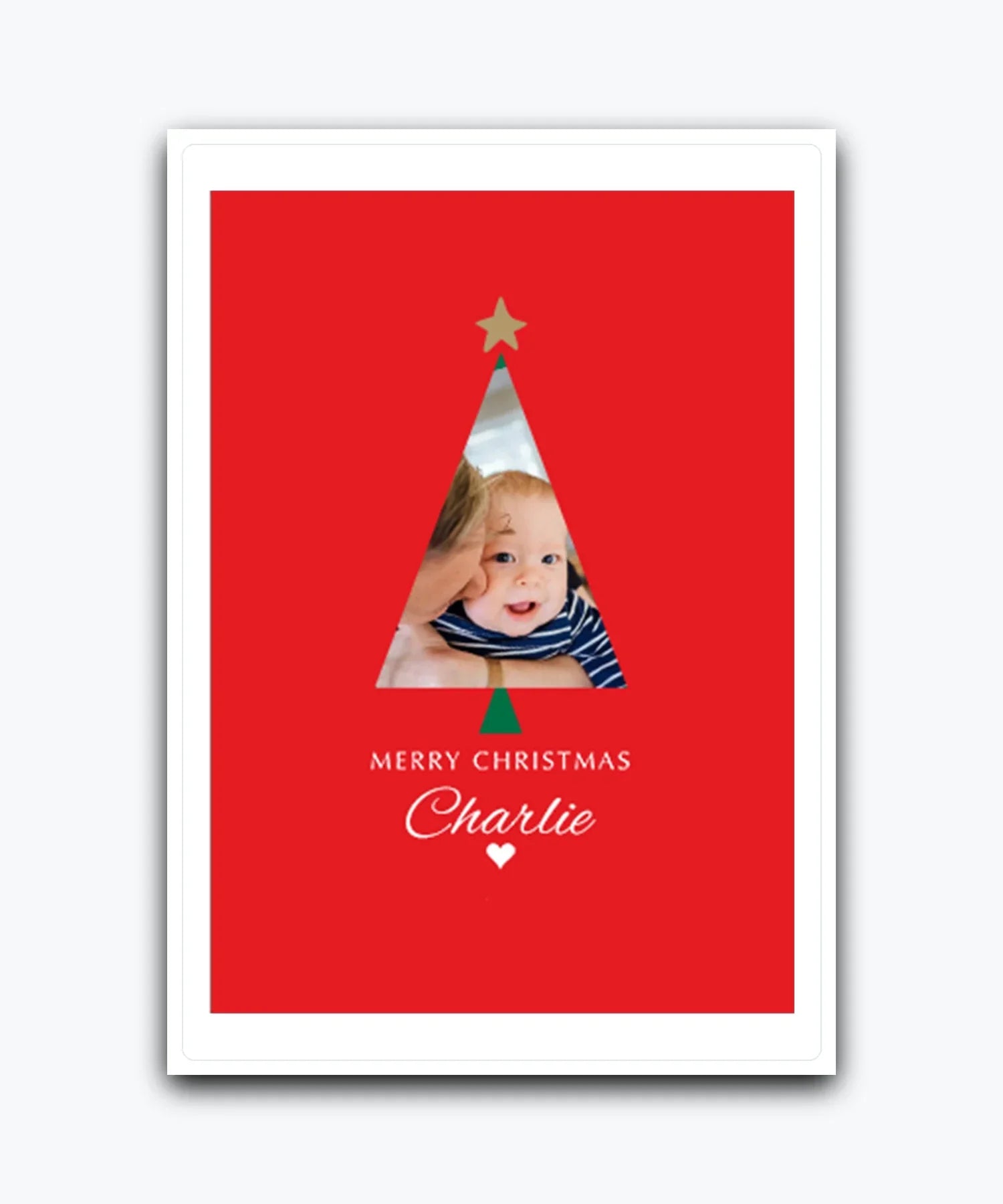 Unique photo Christmas card – add your own picture and message; keepsake greeting