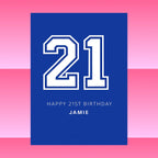 Personalised 21st Birthday Card – Folded A6/A5/A4