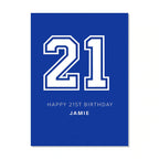 Personalised 21st Birthday Card – Folded A6/A5/A4