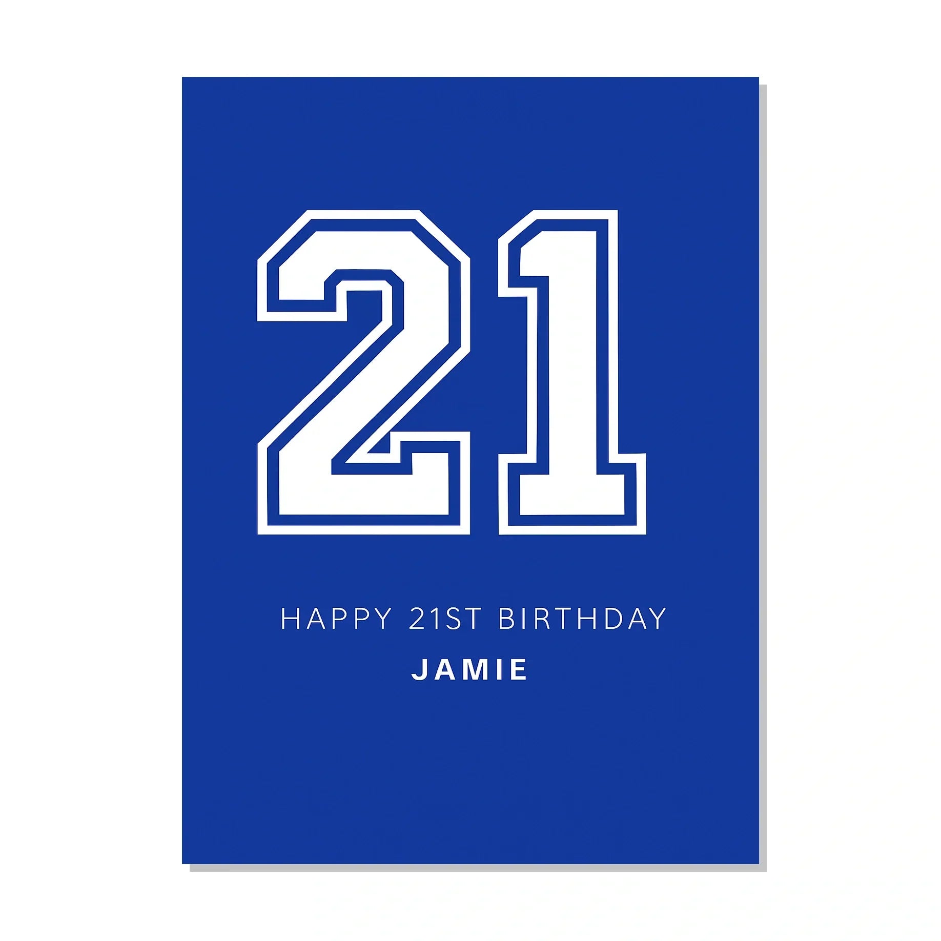 Personalised 21st Birthday Card – Folded A6/A5/A4
