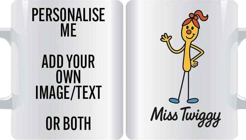 Miss Twiggy Personalised Mug – Red Bow | Funny Character Gift – personalised funny character gift mug