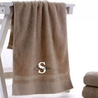 personalised embroidered name and initial towel
