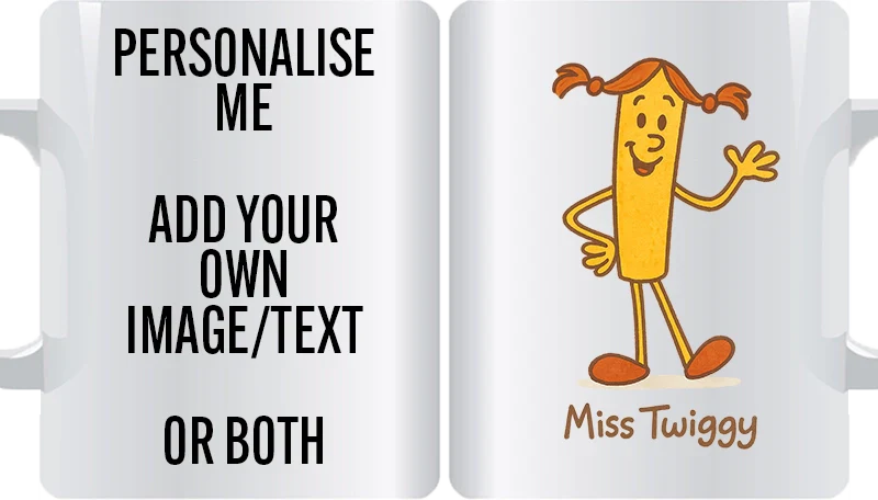 Miss Twiggy Personalised Mug – Plaits Pose | Funny Character Gift – personalised funny character gift mug