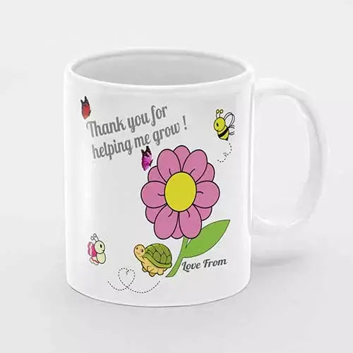 Personalised Thank You for Helping Me Grow teacher mug