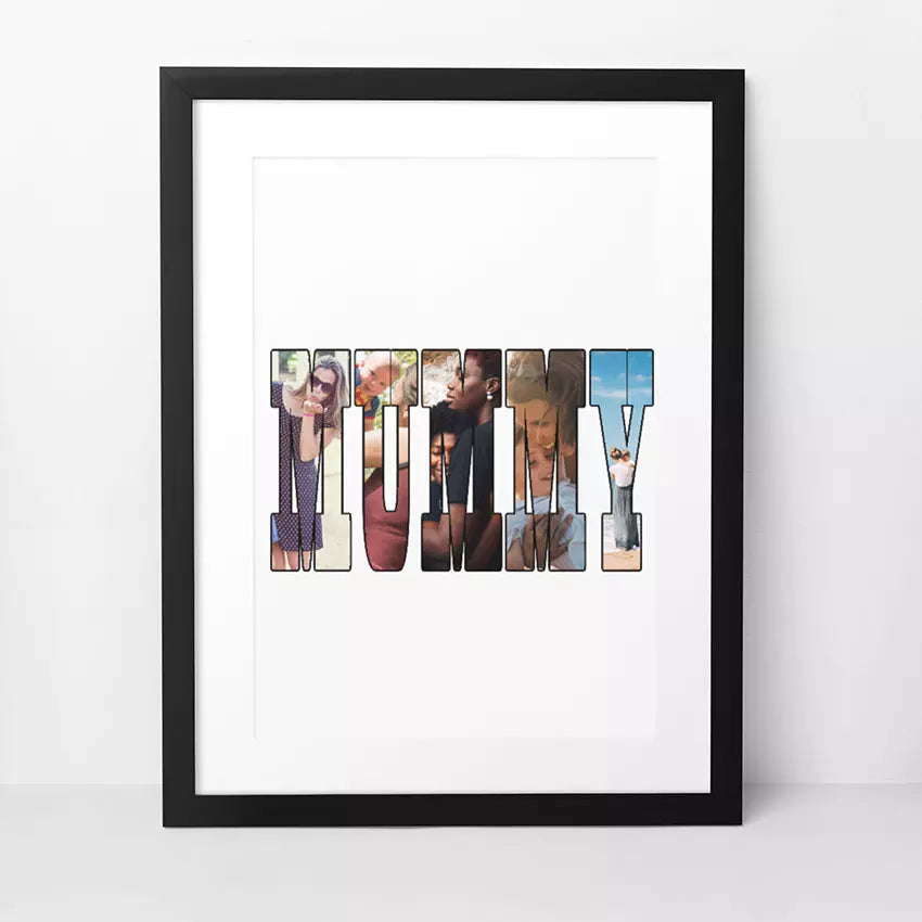 Personalised MUMMY photo word art framed print custom picture wall art Mother’s Day birthday personalised gift UK