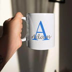 Personalised name and initial mug for him with custom text