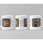 Custom Valentine photo mug with film strip design for couples