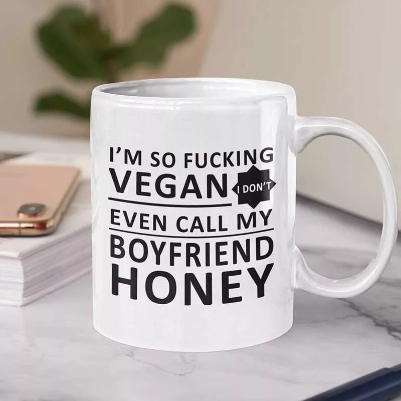 funny vegan personalised quote mug for boyfriend girlfriend

