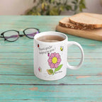 White Thank You for Helping Me Grow teacher mug with custom name
