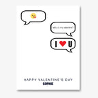 Emoji Kiss & I Love U Collage – Personalised Card (Front & Inside) – personalised Valentine card, custom romantic greeting or anniversary card; make your own unique card.