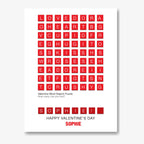 Love Grid Puzzle – Personalised Card (Front & Inside) – personalised Valentine card, custom romantic greeting or anniversary card; make your own unique card.