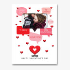 Multilingual Love Graphics – Personalised Card (Front & Inside) – personalised Valentine card, custom romantic greeting or anniversary card; make your own unique card.