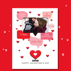  – personalised card design, perfect Valentine card for her or him, romantic customised greeting to make your personalised card unique and memorable.