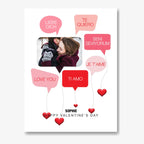 Love in Many Languages Strings – Personalised Photo Card – personalised Valentine card, custom romantic greeting or anniversary card; make your own unique card.