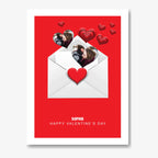 Layered Hearts Envelope – Personalised Photo Card – personalised Valentine card, custom romantic greeting or anniversary card; make your own unique card.