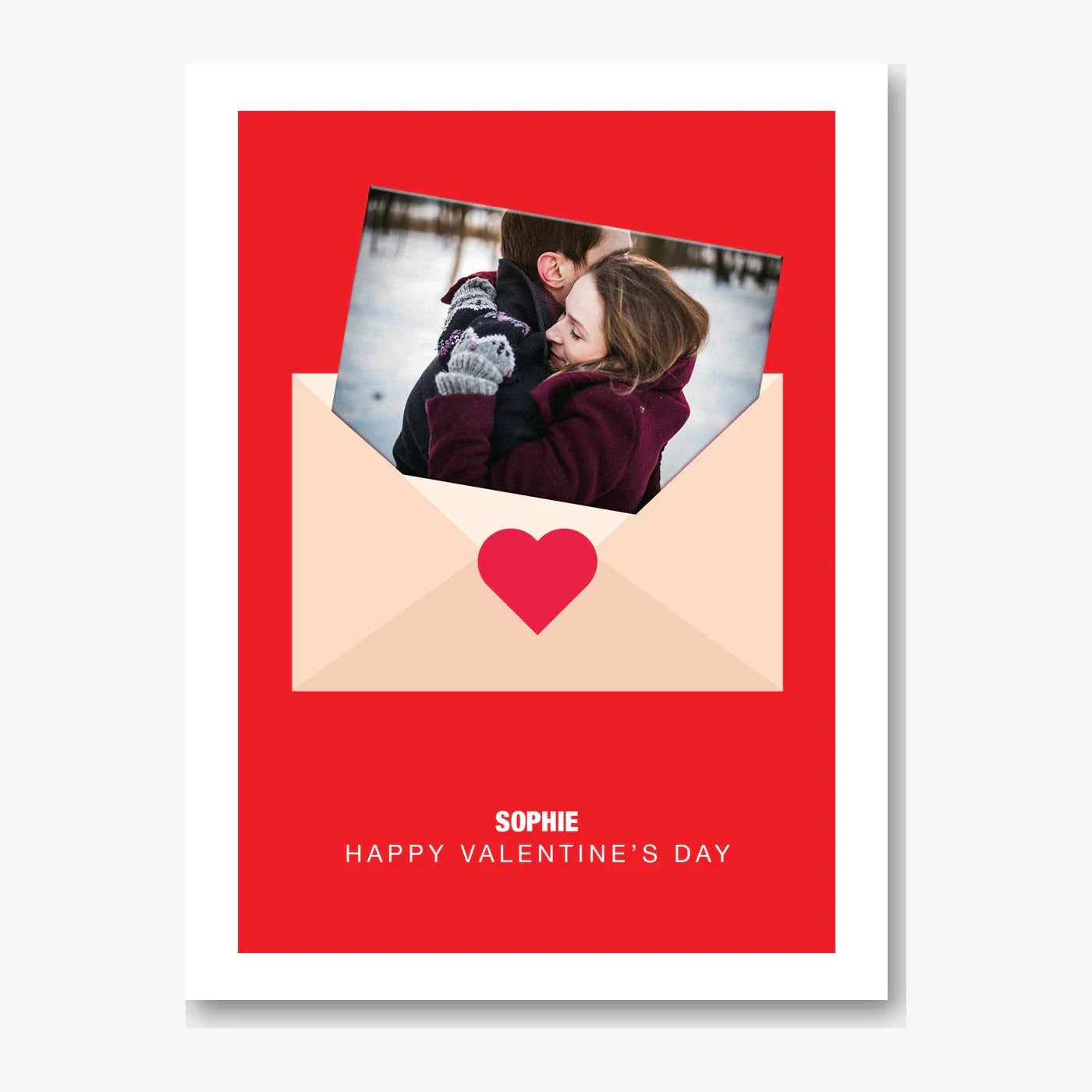 Printed Photo in Envelope – Personalised Card – personalised Valentine card, custom romantic greeting or anniversary card; make your own unique card.