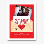 Be Mine Card with Photo – Personalised Envelope Card – personalised Valentine card, custom romantic greeting or anniversary card; make your own unique card.