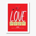 Love Notes & Arrow Heart – Personalised Card – personalised Valentine card, custom romantic greeting or anniversary card; make your own unique card.